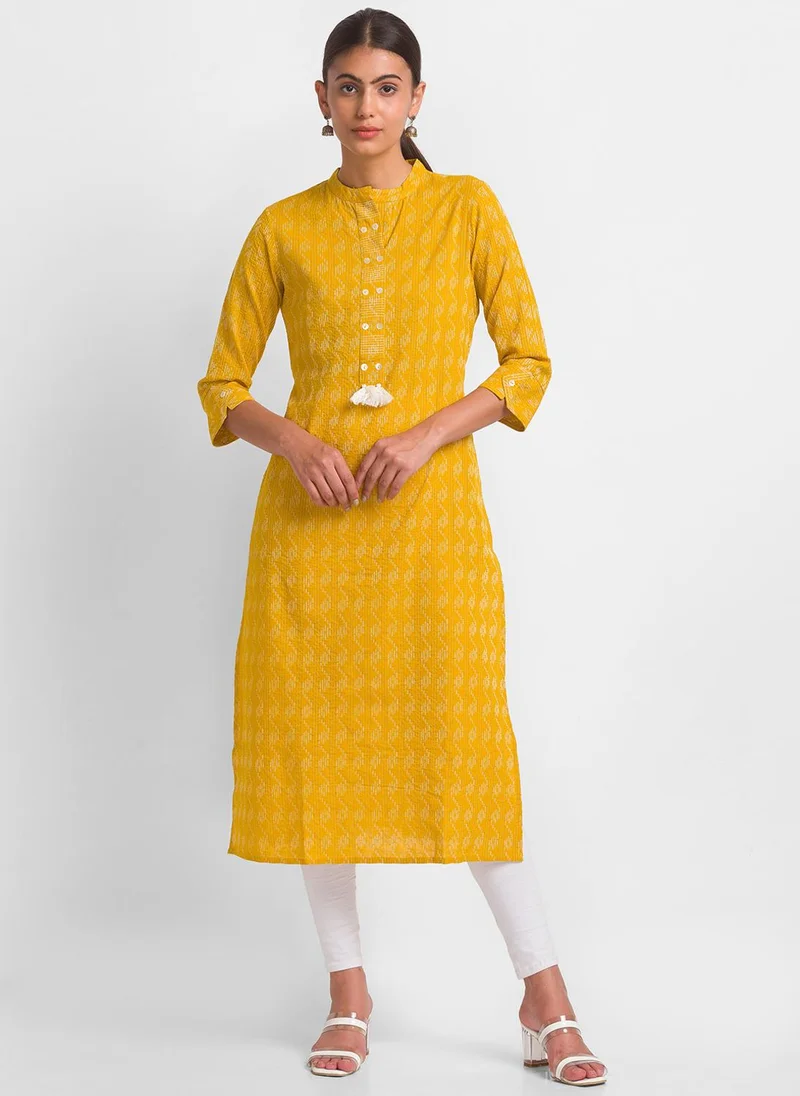 جلو باص جلوبس قميص نسائي هندسي مطرز بطول الساق